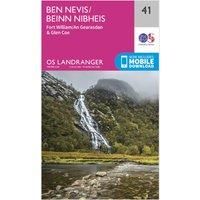 Ordnance Survey Landranger 41 Ben Nevis, Fort William & Glen Coe Map With Digital Version, White