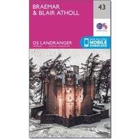 Ordnance Survey Landranger 43 Braemar & Blair Atholl Map With Digital Version, White