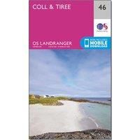 Ordnance Survey Landranger 46 Coll & Tiree Map With Digital Version, Pink