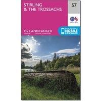 Ordnance Survey Landranger 57 Stirling & The Trossachs Map With Digital Version, Pink