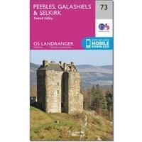 Ordnance Survey Landranger 73 Peebles, Galashiels & Selkirk, Tweed Valley Map With Digital Version, Pink/D