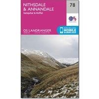 Ordnance Survey Landranger 78 Nithsdale & Annandale, Sanquhar & Moffat Map With Digital Version, Pink