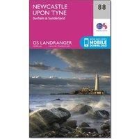 Ordnance Survey Landranger 88 Newcastle upon Tyne, Durham & Sunderland Map With Digital Version, Pink
