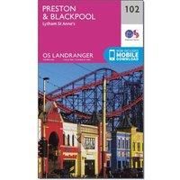 Ordnance Survey Landranger 102 Preston & Blackpool, Lytham Map With Digital Version, Pink/D