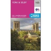 Ordnance Survey Landranger 105 York & Selby Map With Digital Version, Pink