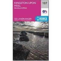 Ordnance Survey Landranger 107 Kingston upon Hull, Beverley & Driffield Map With Digital Version, Pink/D