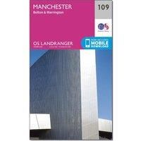 Ordnance Survey Landranger 109 Manchester, Bolton & Warrington Map With Digital Version, Pink