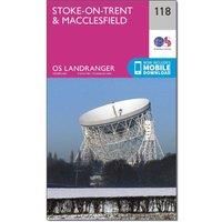 Ordnance Survey Landranger 118 Stoke-on-Trent & Macclesfield Map With Digital Version, Pink