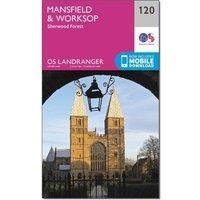 Ordnance Survey Landranger 120 Mansfield & Worksop, Sherwood Forest Map With Digital Version, Pink
