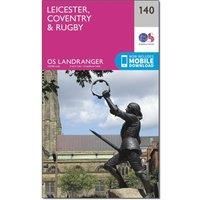 Ordnance Survey Landranger 140 Leicester, Coventry & Rugby Map With Digital Version, Orange