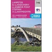 Ordnance Survey Landranger 146 Lampeter & Llandovery Map With Digital Version, Pink