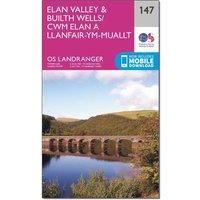 Ordnance Survey Landranger 147 Elan Valley & Builth Wells Map With Digital Version, Pink