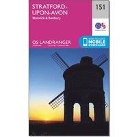 Ordnance Survey Landranger 151 Stratford-upon-Avon, Warwick & Banbury Map With Digital Version, Pink/D