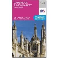 Ordnance Survey Landranger 154 Cambridge & Newmarket, Saffron Walden Map With Digital Version, Pink