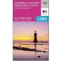 Ordnance Survey Landranger 159 Swansea & Gower, Carmarthen Map With Digital Version, Pink