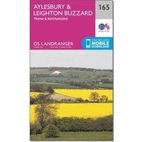 Ordnance Survey Landranger 165 Aylesbury, Leighton Buzzard, Thame & Berkhamstead Map With Digital Version, Pink