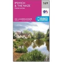 Ordnance Survey Landranger 169 Ipswich, The Naze & Clacton-on-Sea Map With Digital Version, Pink