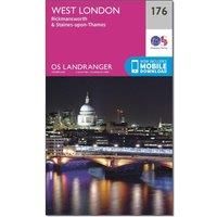 Ordnance Survey Landranger 176 West London, Rickmansworth & Staines Map With Digital Version, Pink