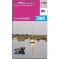 Ordnance Survey Landranger 178 Thames Estuary, Rochester & Southend-on-Sea Map With Digital Version, Pink