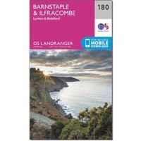Ordnance Survey Landranger 180 Barnstaple & Ilfracombe, Lynton & Bideford Map With Digital Version, Pink/D