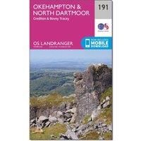 Ordnance Survey Landranger 191 Okehampton & North Dartmoor Map With Digital Version, Pink