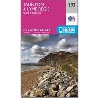 Ordnance Survey Landranger 193 Taunton & Lyme Regis, Chard & Bridport Map With Digital Version, Pink/D