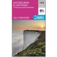 Ordnance Survey Landranger 199 Eastbourne & Hastings, Battle & Heathfield Map With Digital Version, Pink/D