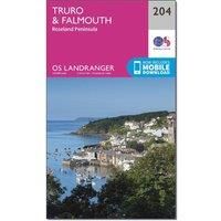 Ordnance Survey OS Landranger 204 Truro & Falmouth, Roseland Peninsula Map