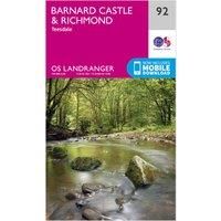 Ordnance Survey Landranger 92 Barnard Castle and surrounding area Map With Digital Version, Pink