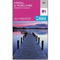 Ordnance Survey Landranger 97 Kendal, Morecambe, Windermere & Lancaster Map With Digital Version, Pink