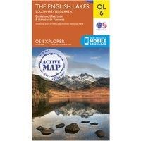 Ordnance Survey Explorer Active OL6 The English Lakes - South Western Area Map, Orange/D