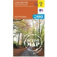 Ordnance Survey Explorer Active OL 8 Chichester Map, Orange/D