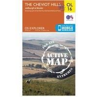 Ordnance Survey Explorer Active OL16 The Cheviot Hills Map With Digital Version, Orange