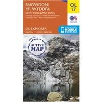 Ordnance Survey Explorer Active OL17 Snowdon & Conwy Valley Map With Digital Version, Orange