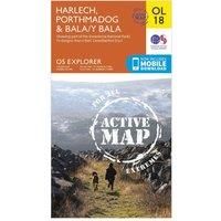 Ordnance Survey Explorer Active OL18 Harlech, Porthmadog & Bala Map With Digital Version, Orange