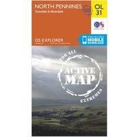 Ordnance Survey Explorer Active OL 31 North Pennines - Teesdale & Weardale Map, D/D