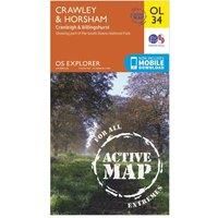 Ordnance Survey Explorer OL 34 Active D Crawley & Horsham Map, Orange/D