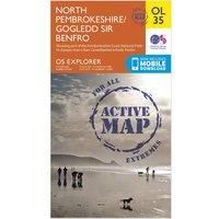 Ordnance Survey Explorer Active OL35 North Pembrokeshire Map, Orange/D
