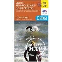Ordnance Survey Explorer Active OL 36 South Pembrokeshire Map, Orange