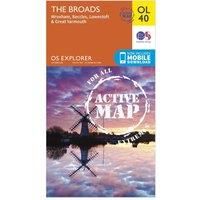 Ordnance Survey OL 40 Explorer The Broads Active Map, Orange