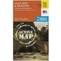 Ordnance Survey Explorer OL 52 Active D Glen Shee & Braemar Map, Orange/D