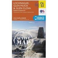 Ordnance Survey Explorer Active OL 53 Lochnagar, Glen Muick & Glen Clova Map, D/D