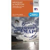 Newquay & Padstow Map | Weatherproof | Wadebridge, Port Isaac & St Columb Major | Ordnance Survey | OS Explorer Active Map 106 | England | Walks | Hiking | Maps | Adventure