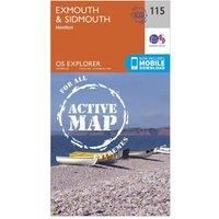 Ordnance Survey Explorer Active 115 Exmouth & Sidmouth Map With Digital Version, Orange
