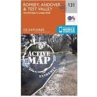 Ordnance Survey Explorer Active 131 Romsey, Andover & Test Valley Map With Digital Version, Orange