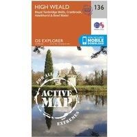 Ordnance Survey Explorer Active 136 High Weald & Royal Tunbridge Wells Map With Digital Version, Orange