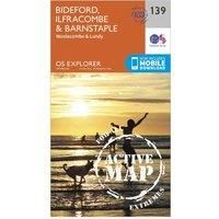 Bideford, Ilfracombe & Barnstaple Map | Weatherproof | Woolacombe & Lundy | Ordnance Survey | OS Explorer Active Map 139 | England | Walks | Hiking | Maps | Adventure