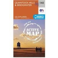 Quantock Hills & Bridgwater Map | Weatherproof | England Coast Path | Ordnance Survey | OS Explorer Active Map 140 | England | Walks | Hiking | Maps | Adventure