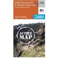 Ordnance Survey Explorer Active 142 Shepton Mallet & Mendip Hills East Map With Digital Version, D/D