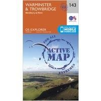 Ordnance Survey Explorer Active 143 Warminster & Trowbridge Map With Digital Version, Orange/Silver